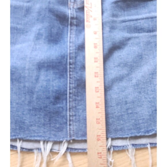 J. Crew Raw Hem Blue Jean/Denim Skirt in medium wash size 28 Grunge Hippie - Picture 5 of 8